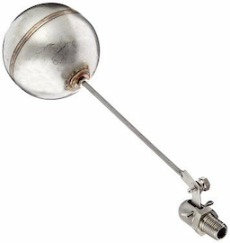 Bulkhead-Mount Mini Float Valve, Stainless Steel with Viton Seal 