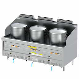 87" Hong Kong Style Interchangeable Steam Range With Three Big Bun Steamers