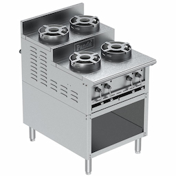 Step-up, Storage Style With 4 Pan Burners