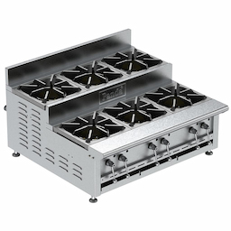 Step-up, Countertop Style With 6 Hot Plate Burners