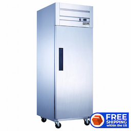 28" Single Door Reach In Refrigerator, Top Mount Compressor