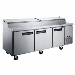 Dukers 91" Three Door Pizza Prep Station Refrigerator